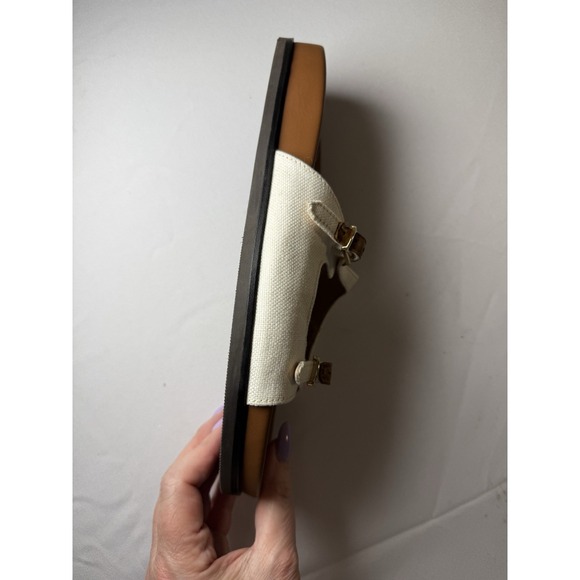 J.Crew New Colbie buckle sandals in canvas and leather size 10 - Picture 10 of 12